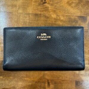 Coach Factory Black Slim Zip Wallet